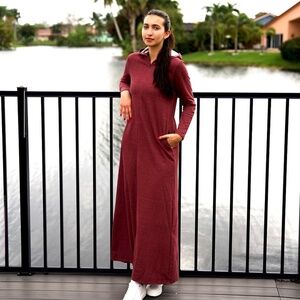 DEVORAH'S SECRET Modest Robe Front Zipper Hoodie French Terry Cotton